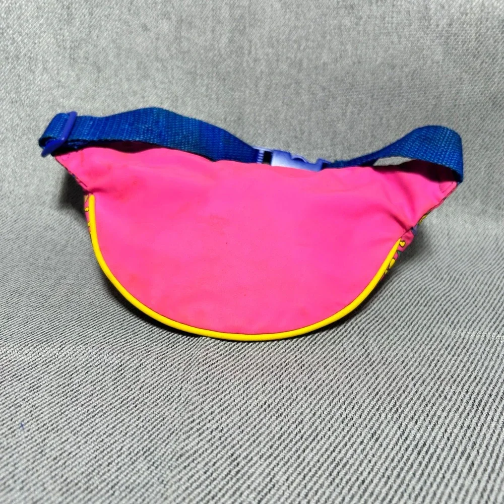 Barney Fanny Pack Kids OS Pink Vintage 1992 Lyons Group Waist Bag Rainbow Heart